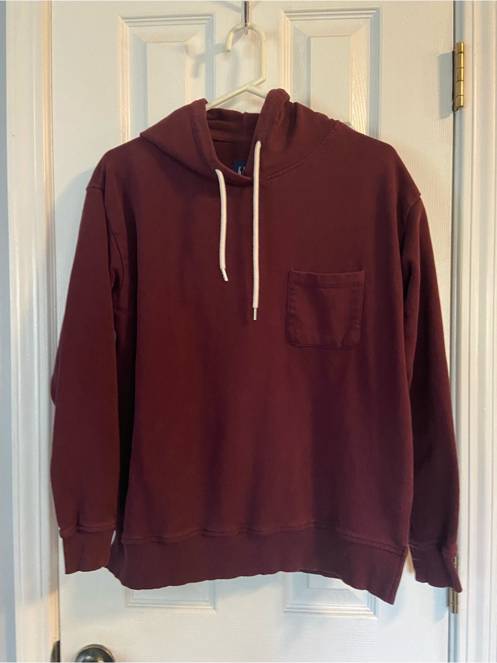 GAP Women's Burgundy Pullover Hoodie with Chest Pocket